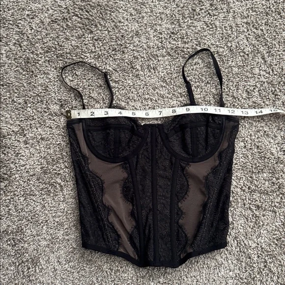 UO Out from Under Modern Love Corset black grey lace with boning - Picture 13 of 14